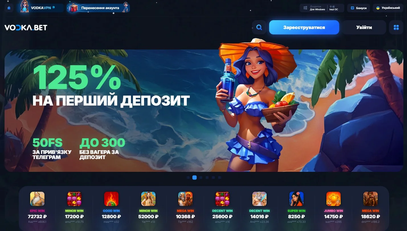 Головна сторінка Водка казино